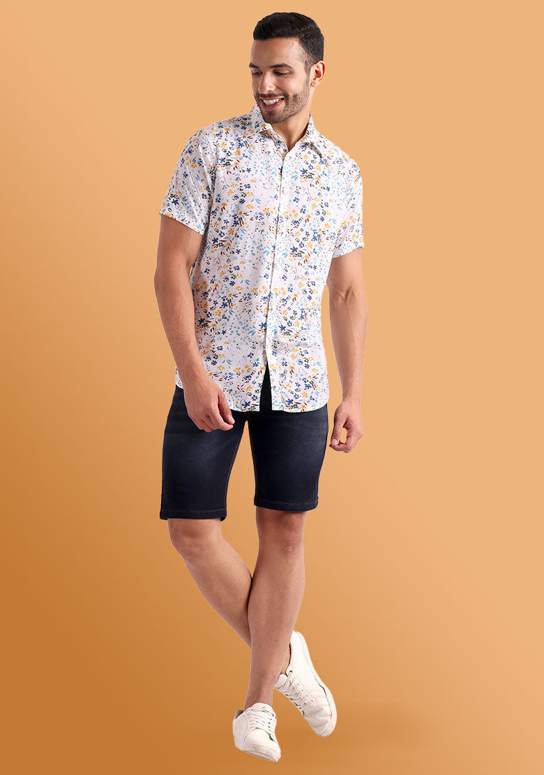 TerraDesi Meadow Bloom Multicolour Floral Viscose Shirt Main image
