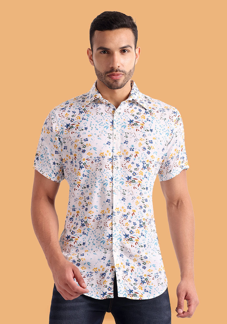 TerraDesi Meadow Bloom Multicolour Floral Viscose Shirt