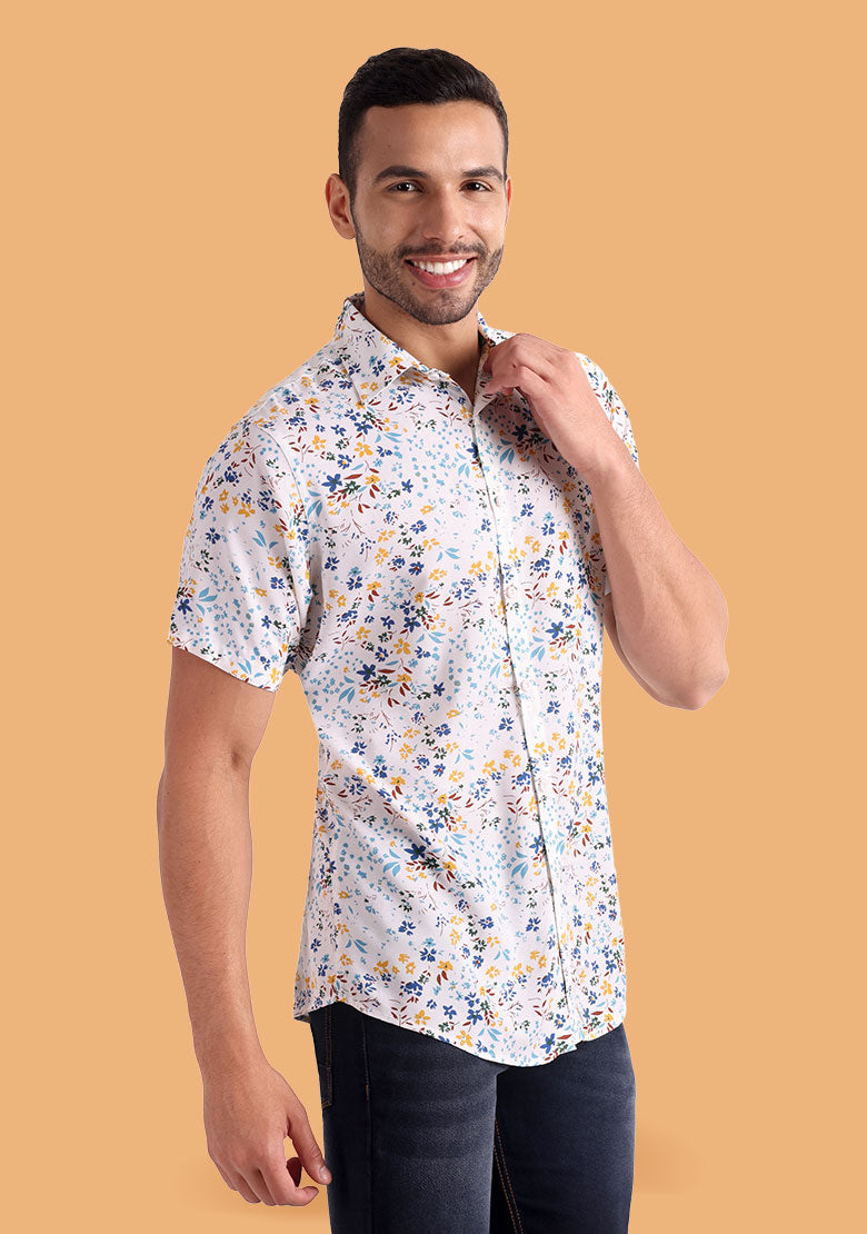 TerraDesi Meadow Bloom Multicolour Floral Viscose Shirt