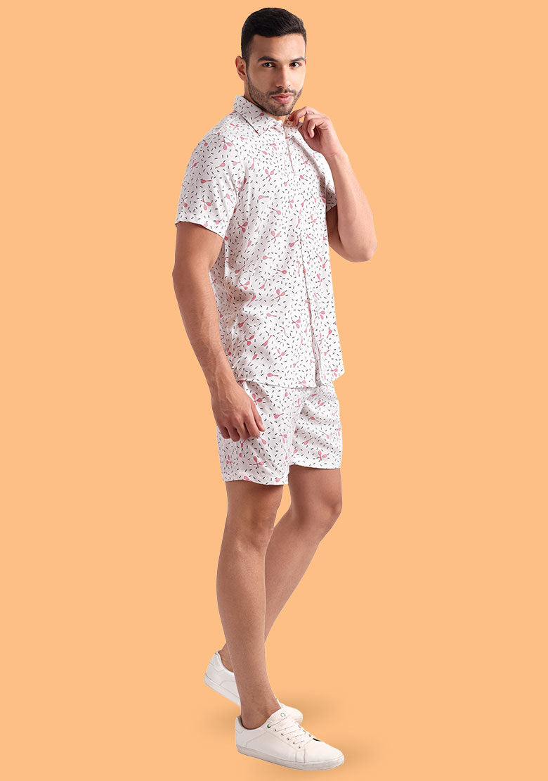 TerraDesi Pink Racquet Sprinkles Viscose Co-Ord Set