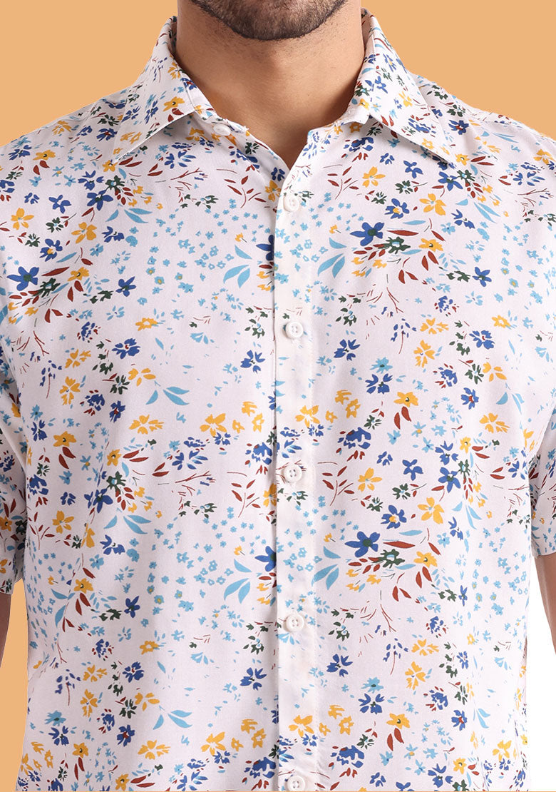TerraDesi Meadow Bloom Multicolour Floral Viscose Shirt