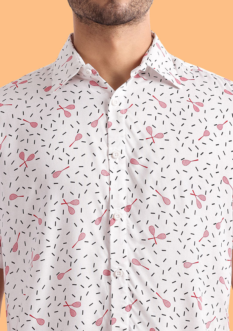 TerraDesi Pink Racquet Sprinkles Viscose Co-Ord Set