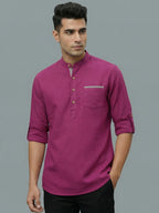 TerraDesi Men's Casual Regular Fit Full Sleeve Pocket Contrast Kurta (SE119)