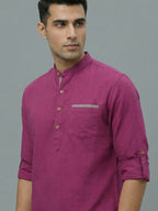TerraDesi Men's Casual Regular Fit Full Sleeve Pocket Contrast Kurta (SE119)