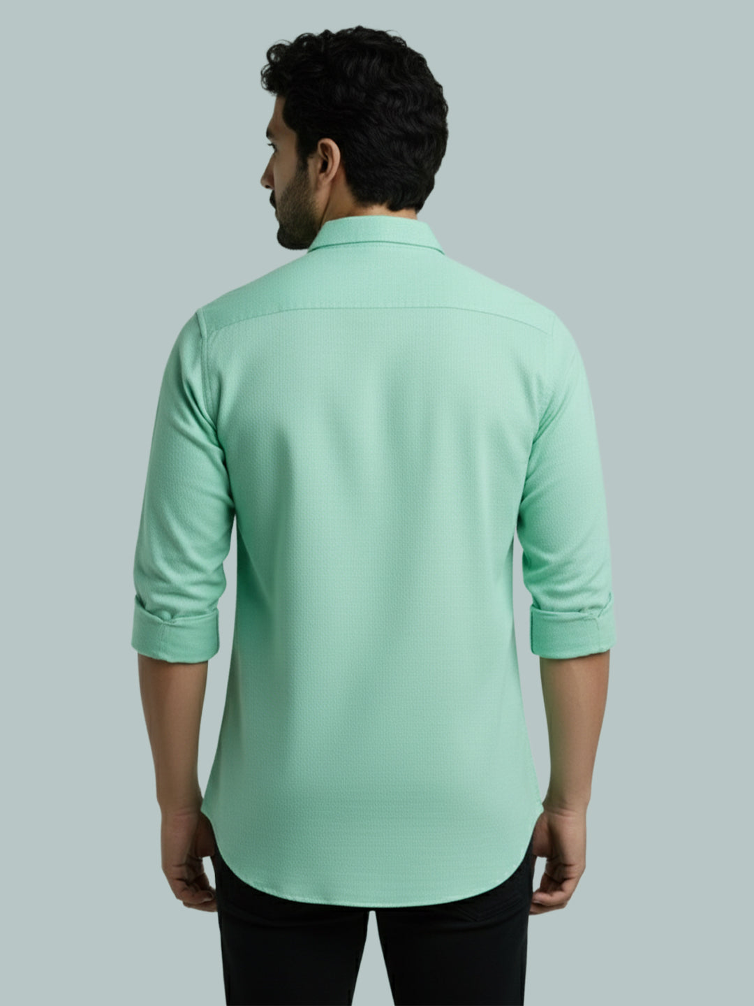 TerraDesi Men's Solid Cotton Short Kurta | Casual Full Sleeve Regular Fit (SE89)