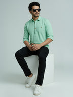 TerraDesi Men's Solid Cotton Short Kurta | Casual Full Sleeve Regular Fit (SE89)