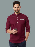 TerraDesi Men's Regular Fit Cotton Mandarin Collar Kurta (SE120)