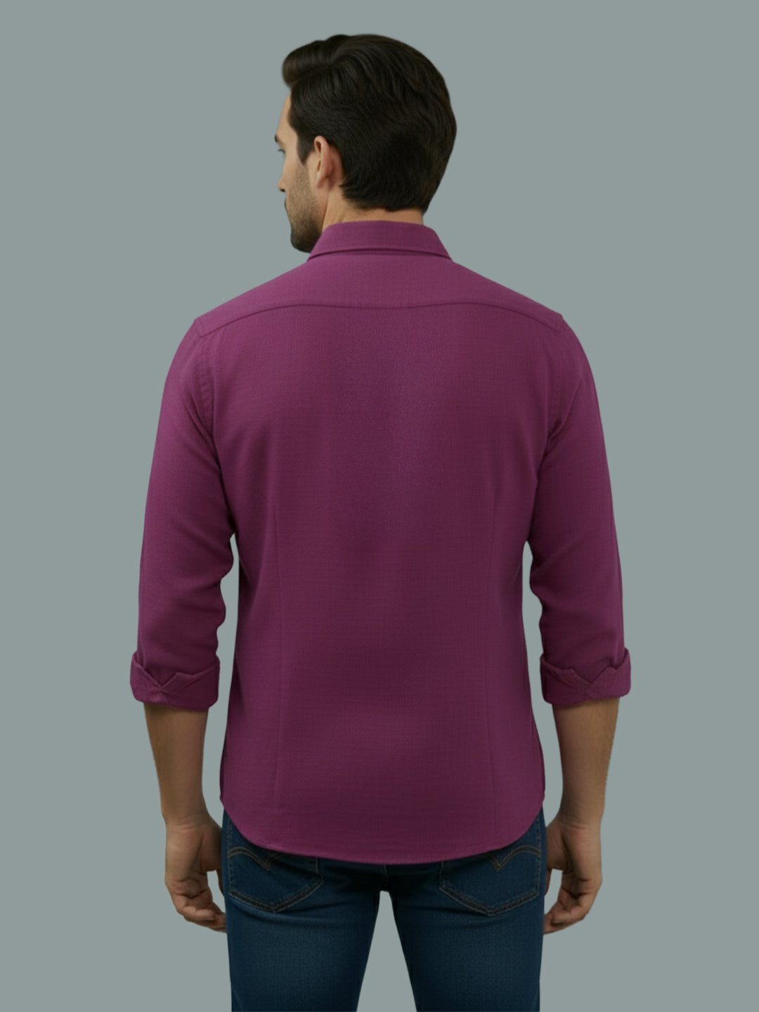 TerraDesi Saffron Ember Solid Cotton Formal Shirt