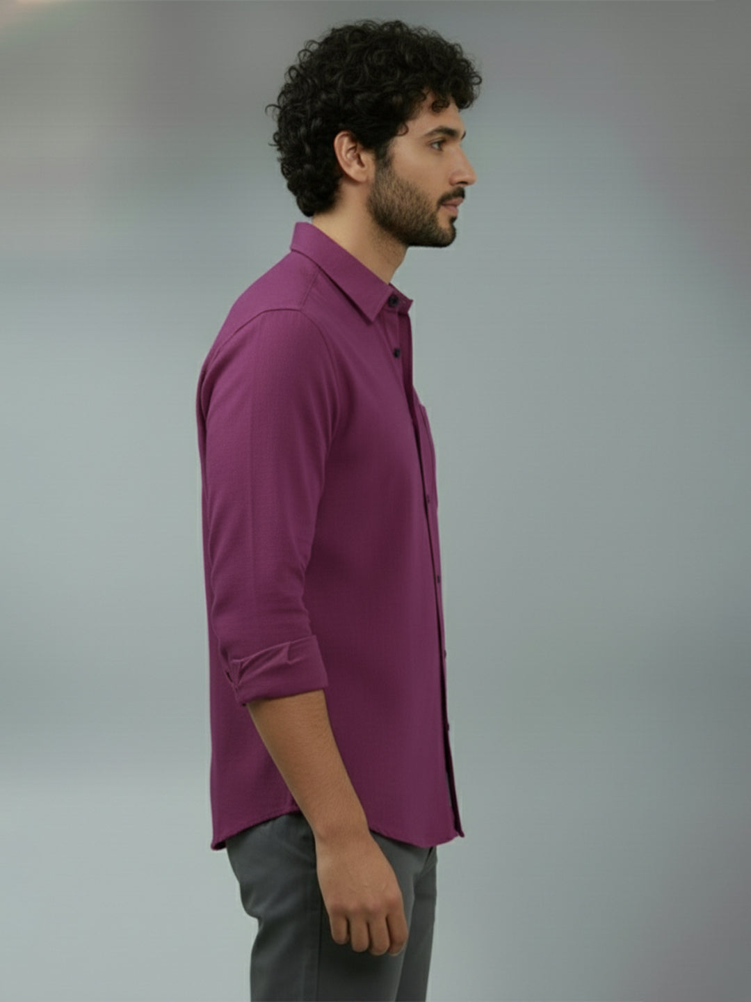 TerraDesi Ruby Regal Solid Cotton Blend Formal Shirt