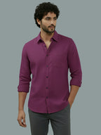 TerraDesi Ruby Regal Solid Cotton Blend Formal Shirt