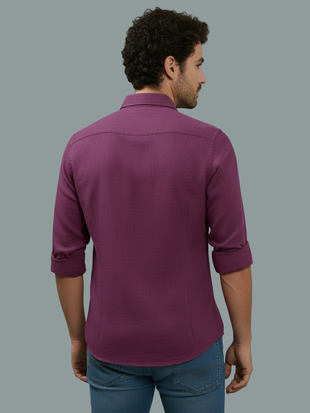 TerraDesi Onyx Stealth Solid Cotton Blend Formal Shirt