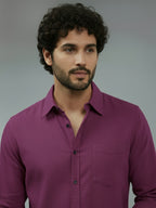 TerraDesi Ruby Regal Solid Cotton Blend Formal Shirt