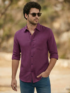 TerraDesi Onyx Stealth Solid Cotton Blend Formal Shirt