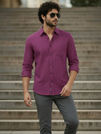 TerraDesi Ruby Regal Solid Cotton Blend Formal Shirt