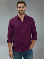 TerraDesi Alabaster Peak Solid Cotton Blend Formal Shirt