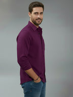 TerraDesi Alabaster Peak Solid Cotton Blend Formal Shirt