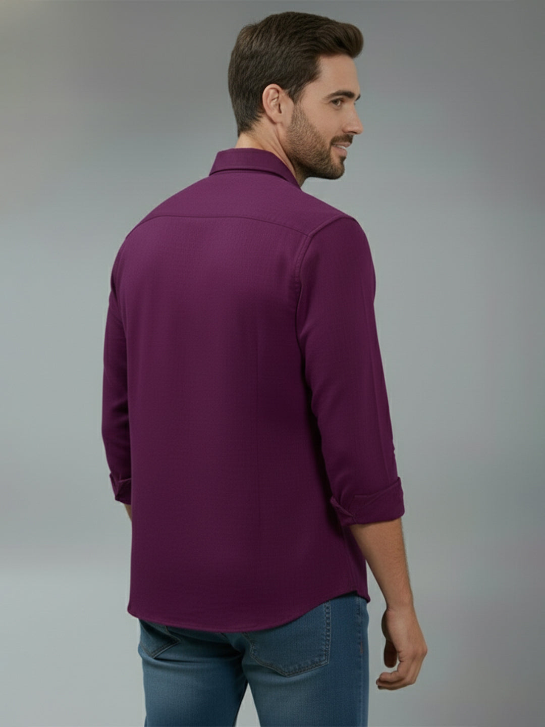 TerraDesi Alabaster Peak Solid Cotton Blend Formal Shirt