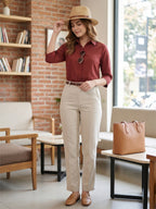 Rust Ember Satin Shirt – Timeless Earth Elegance