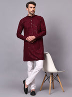 TerraDesi Royal Pista Bloom Chikankari Sequined Kurta Pajama Set