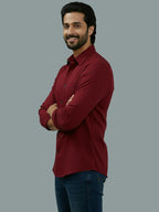 TerraDesi Citrine Glow Solid Cotton Blend Formal Shirt