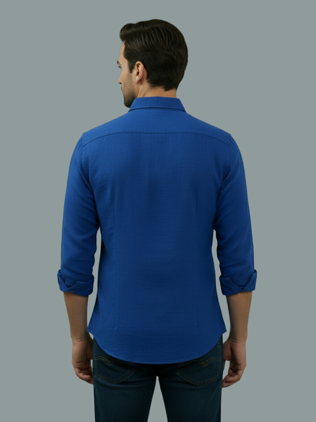 TerraDesi Saffron Ember Solid Cotton Formal Shirt