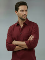 TerraDesi Saffron Ember Solid Cotton Formal Shirt