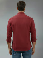 TerraDesi Alabaster Peak Solid Cotton Blend Formal Shirt