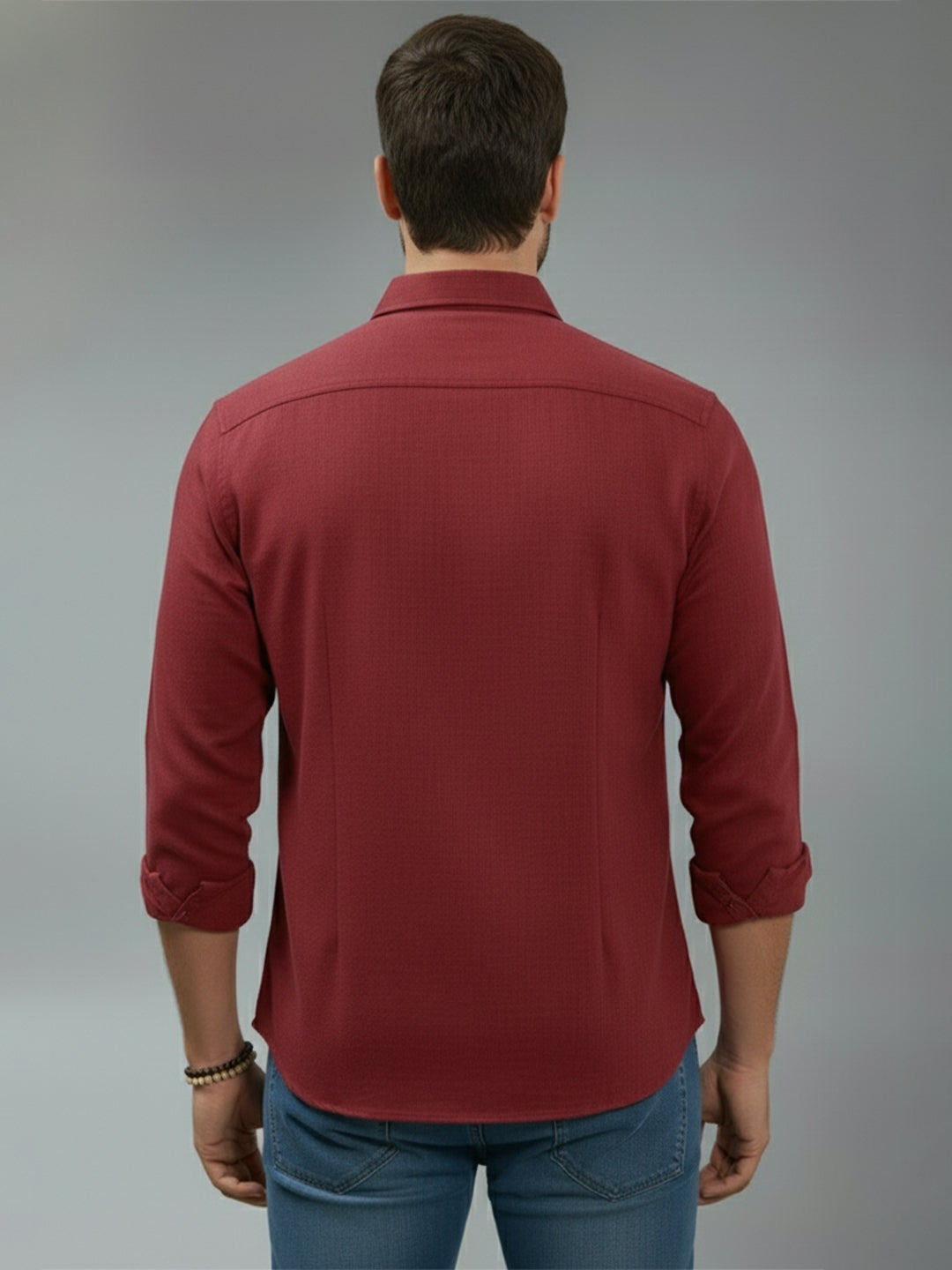TerraDesi Alabaster Peak Solid Cotton Blend Formal Shirt