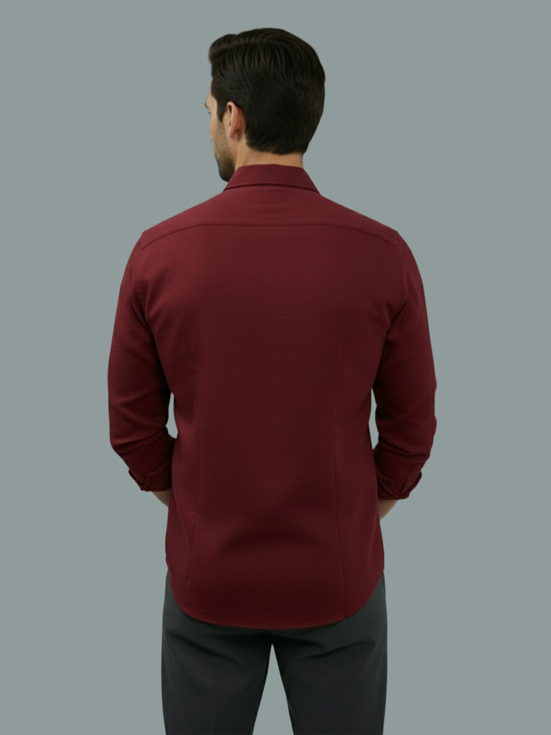 TerraDesi Saffron Ember Solid Cotton Formal Shirt