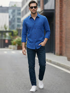 TerraDesi Saffron Ember Solid Cotton Formal Shirt