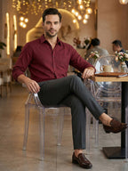 TerraDesi Saffron Ember Solid Cotton Formal Shirt