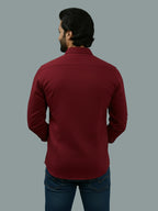 TerraDesi Azure Zenith Solid Cotton Blend Formal Shirt