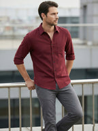 TerraDesi Men’s Essential Solid Cotton Blend Shirt