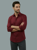 TerraDesi Saffron Ember Solid Cotton Formal Shirt