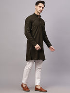 TerraDesi Golden Radiance Chikankari Sequined Kurta Pajama Set