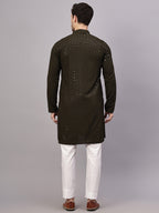 TerraDesi Golden Radiance Chikankari Sequined Kurta Pajama Set