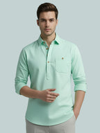 TerraDesi Onyx Midnight Solid Cotton Short Kurta