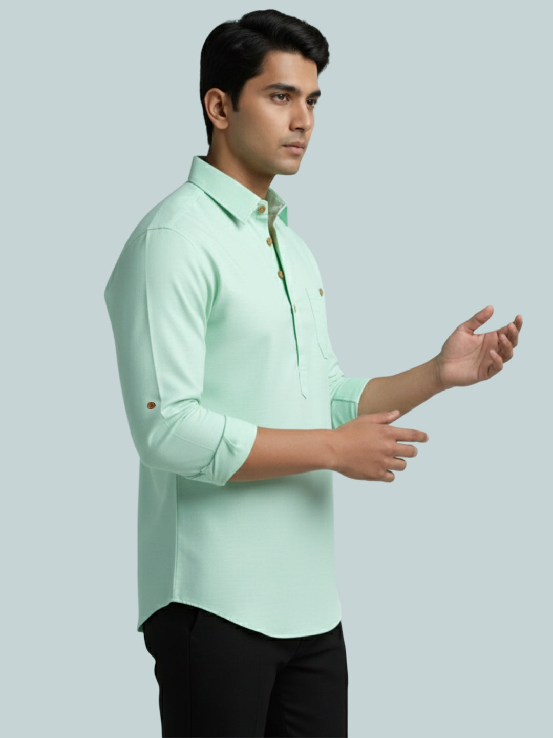 TerraDesi Breathable Cotton Short Kurta – Timeless Men's Style (SE83)