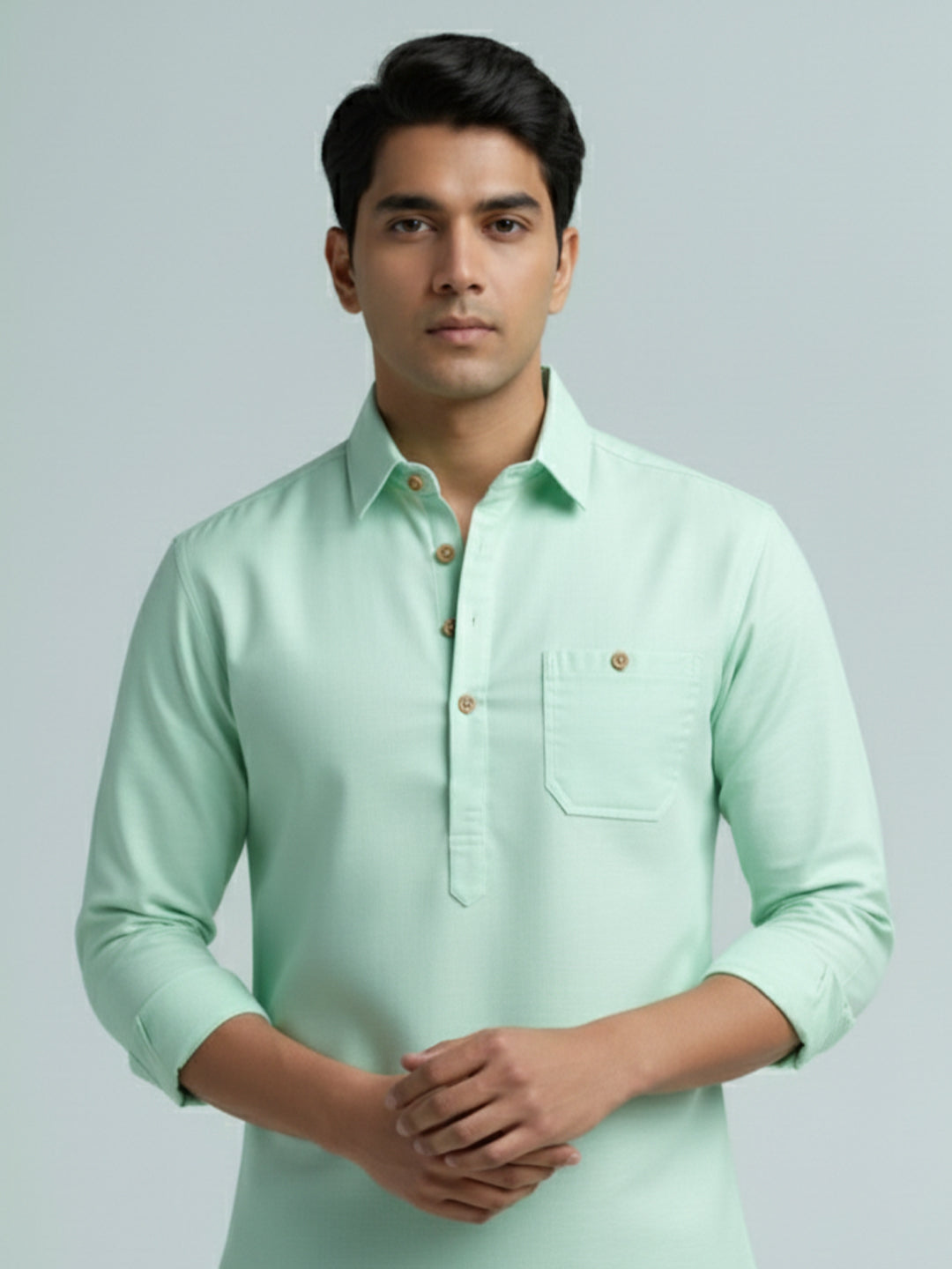 TerraDesi Breathable Cotton Short Kurta – Timeless Men's Style (SE83)