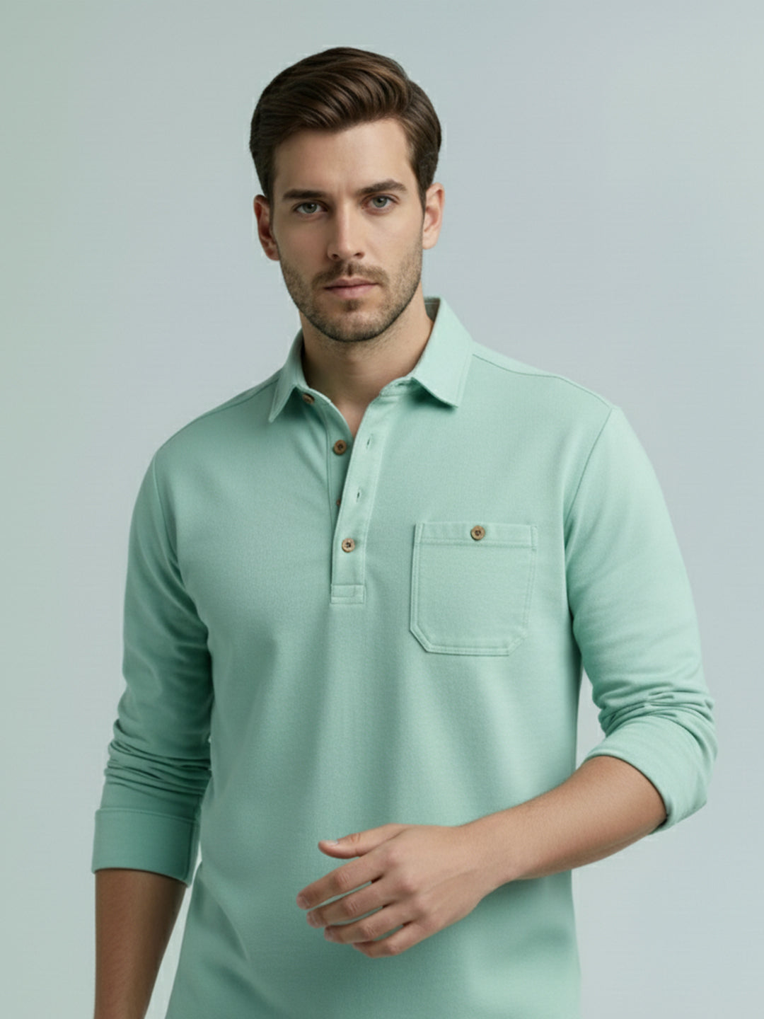 TerraDesi Men's Solid Cotton Short Kurta – Smart Everyday Style (SE88)