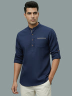 TerraDesi Men's Casual Regular Fit Full Sleeve Pocket Contrast Kurta (SE119)