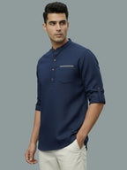TerraDesi Men's Casual Regular Fit Full Sleeve Pocket Contrast Kurta (SE119)
