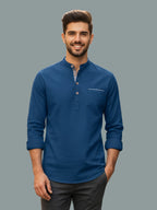 TerraDesi Men's Regular Fit Cotton Mandarin Collar Kurta (SE120)