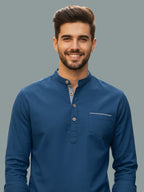 TerraDesi Men's Regular Fit Cotton Mandarin Collar Kurta (SE120)