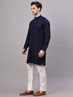 TerraDesi Golden Radiance Chikankari Sequined Kurta Pajama Set