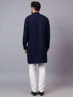 TerraDesi Regal Ruby Chikankari Sequined Triangle Embroidered Kurta Pajama Set