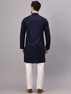 TerraDesi Golden Radiance Chikankari Sequined Kurta Pajama Set