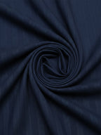 TerraDesi Navy Blue Vertical Stripe Cotton Short Kurta