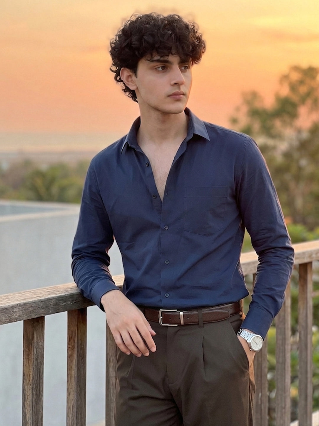 TerraDesi SunAura Yellow Cotton Classic Shirt