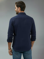 TerraDesi Alabaster Peak Solid Cotton Blend Formal Shirt